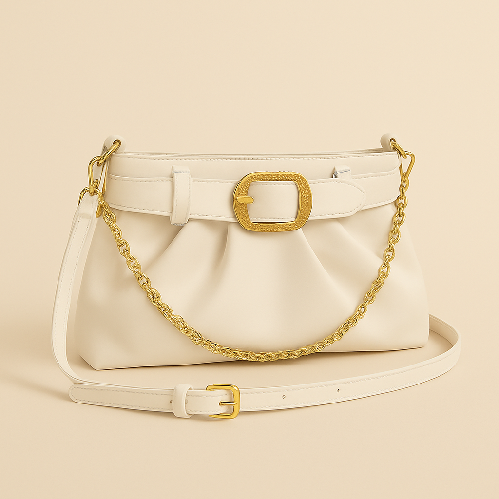 Belt Detail Coated Handbag