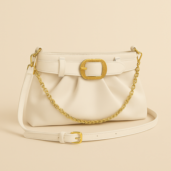 Belt Detail Coated Handbag