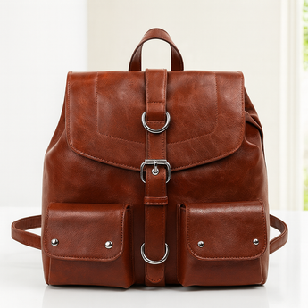 Reddish Brown Trendy Backpack