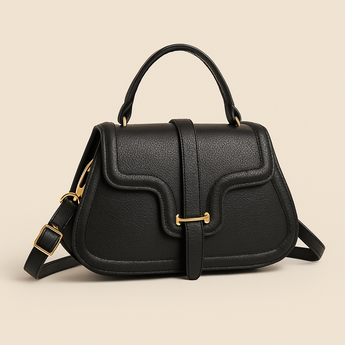 Black Posh Square Magnetic Buckle Shoulder Bag