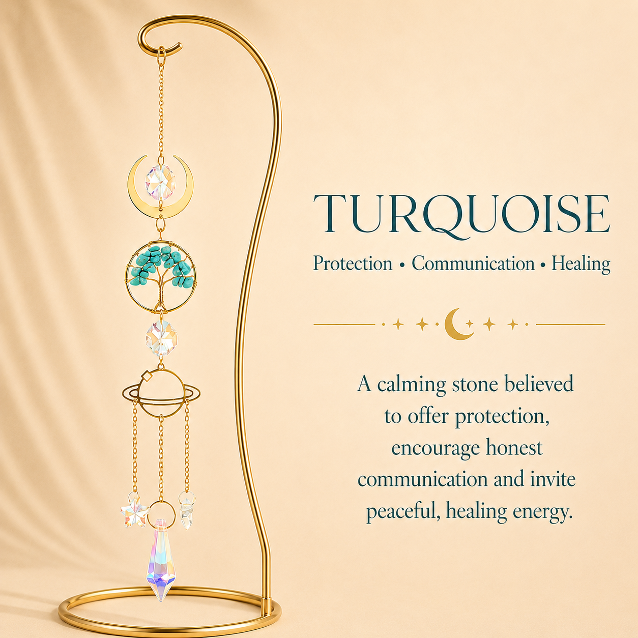 Turquoise Tree of Life Small Suncatcher