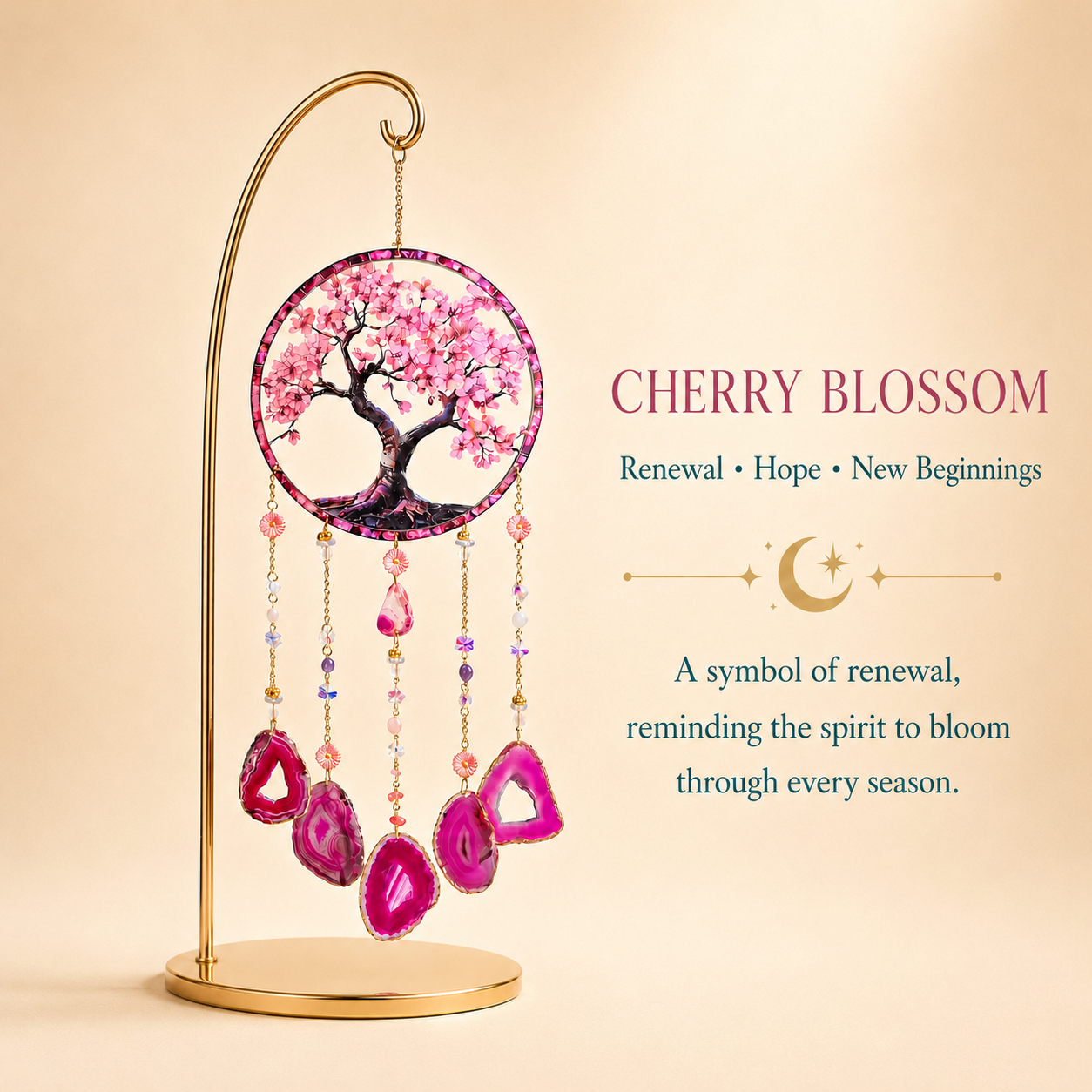 Cherry Blossom Agate Wind Chime