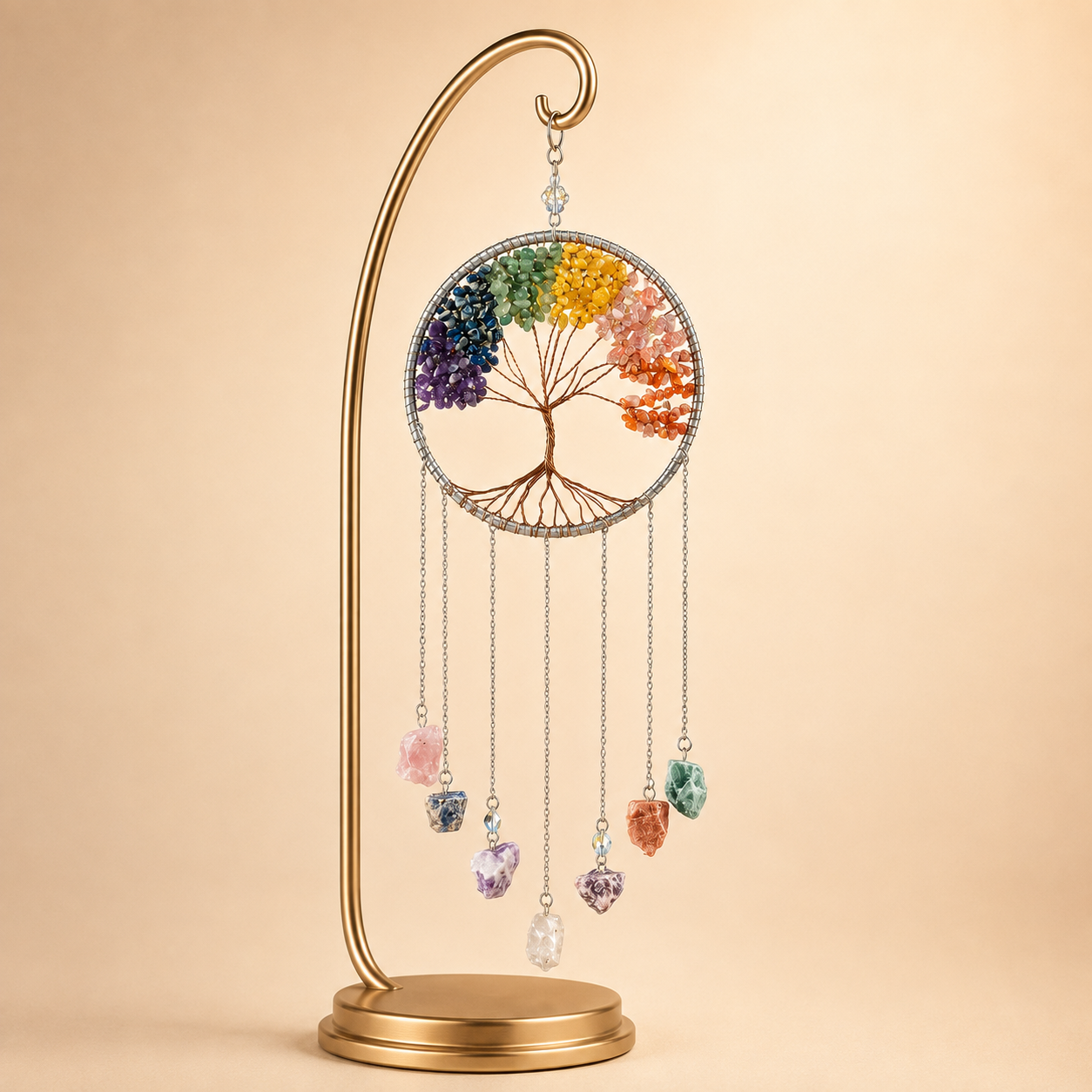 Silver Tree of Life Chakra Wind Chime