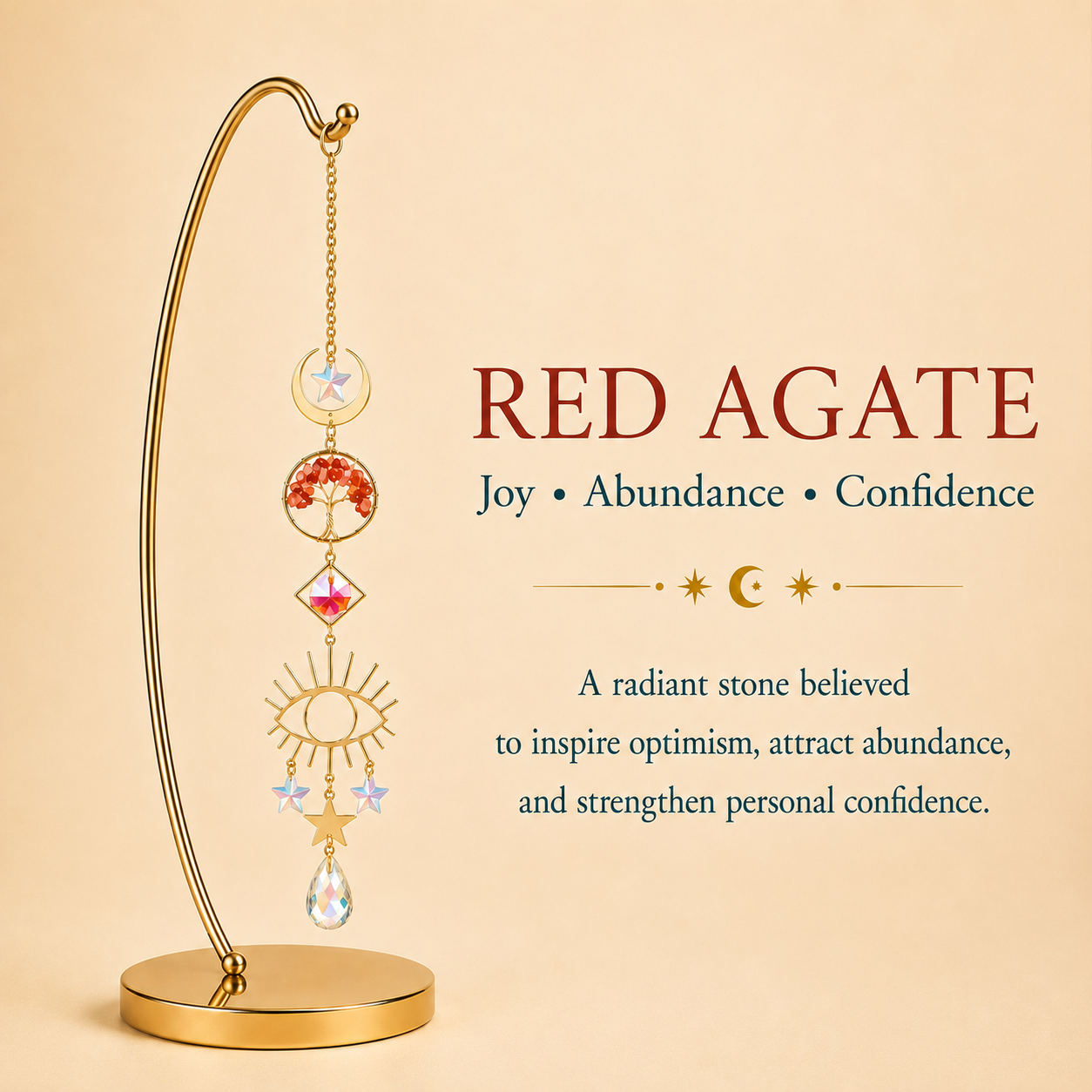 Red Agate Tree of Life Small Suncatcher