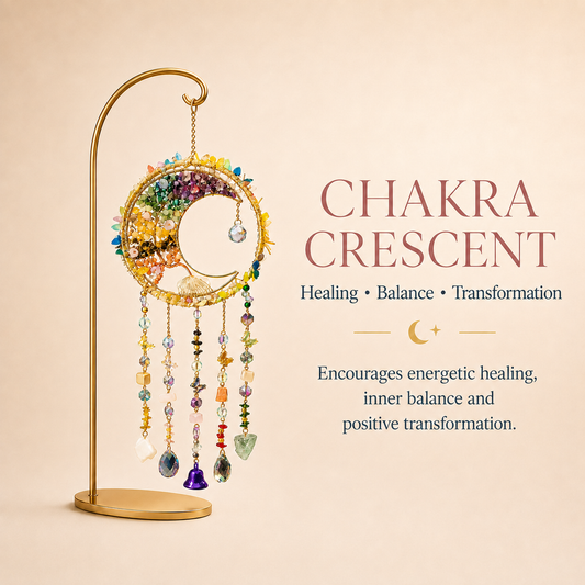 Seven Chakra Crescent Moon Wind Chime