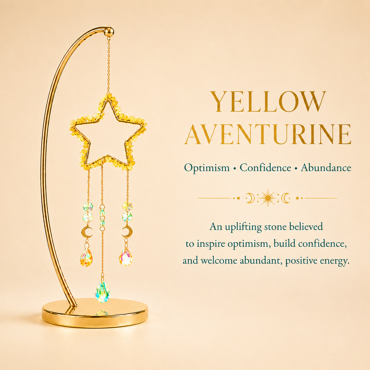 Yellow Aventurine Star Wind Chime