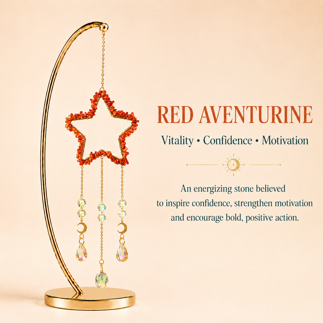 Red Aventurine Star Wind Chime