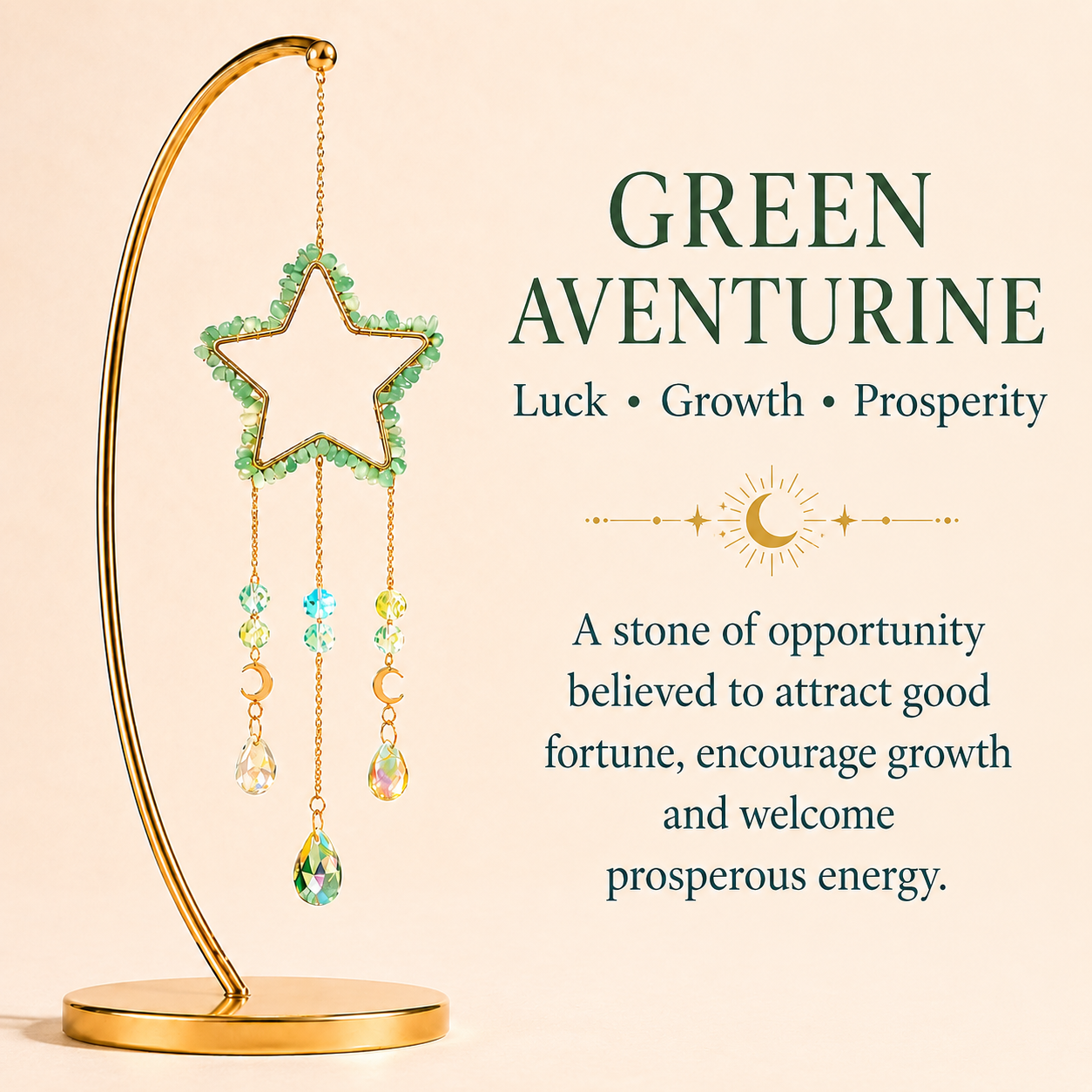 Green Aventurine Star Wind Chime