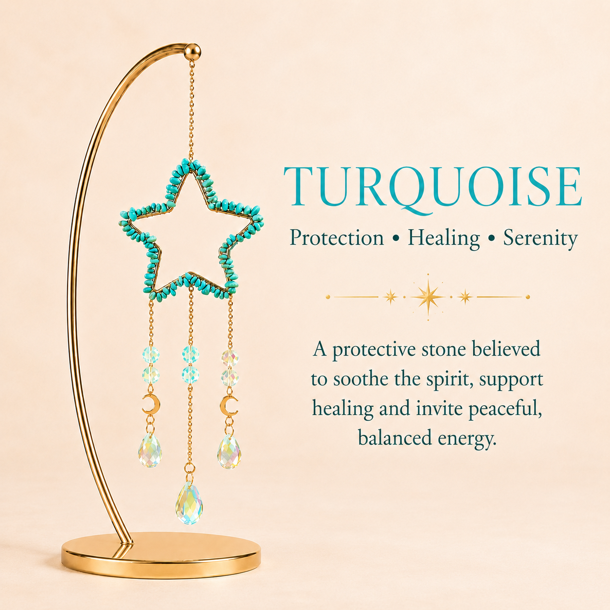 Turquoise Star Wind Chime