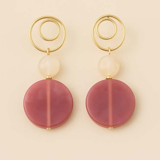 Mauve Acrylic Drop Earring