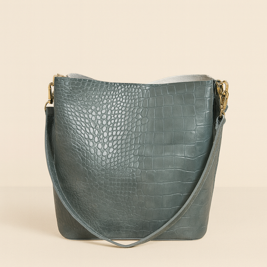 Wide Shoulder Strap Bucket Bag
