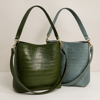Wide Shoulder Strap Bucket Bag