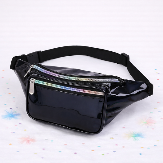 Black Holopgrahic Fanny Pack
