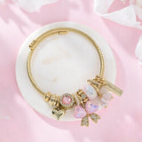 Charms Bracelet with Rhinestone Bow