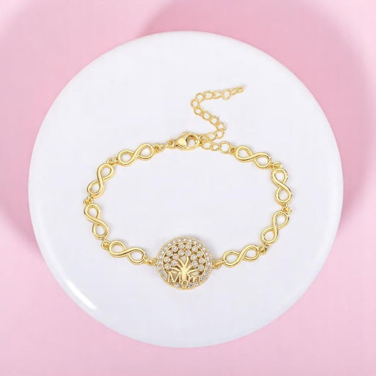 Infinity Bracelet with a Tree of Life Mom Pendant