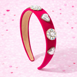 Pink Velvet Heart Headband