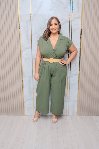 Olive Belted Jumper