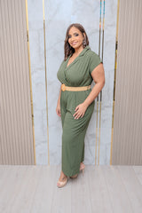 Olive Belted Jumper
