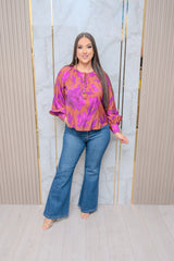 Rust Floral Printed Blouse