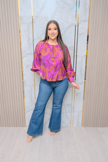 Rust Floral Printed Blouse