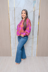 Rust Floral Printed Blouse
