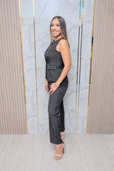 Black Long Vest and Pant Set