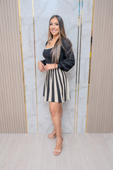 Black/White Sweater Knit Mini Dress