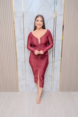 Burgundy Bodycon Dress