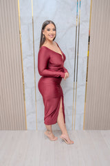 Burgundy Bodycon Dress
