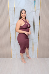 Burgundy Sleeveless Bodycon Dress