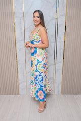 Red Multi Color Maxi Dress