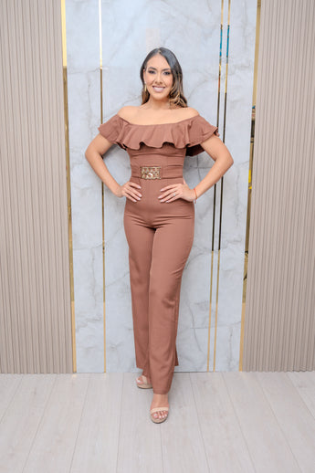 Brown Off Shoulder Jumper