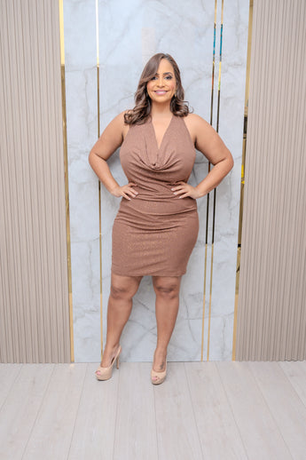 Coco Brown Halter Dress