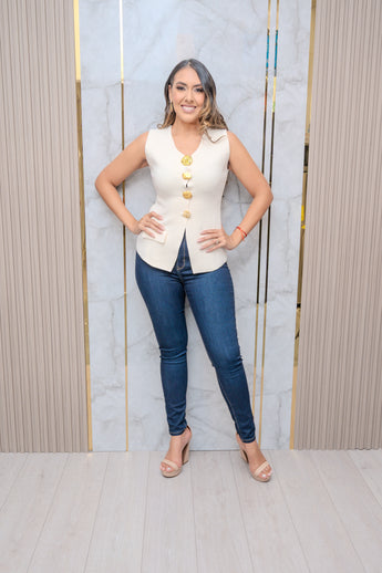 Ivory Long Vest
