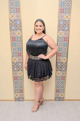 Black Fringe Detail Top