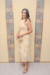 Beige/Gold Midi Dress