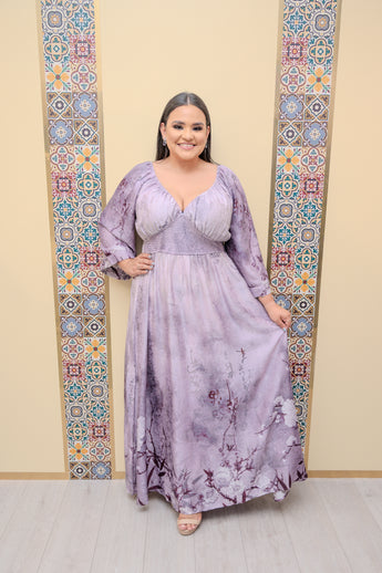 Purple Metallic Maxi Dress