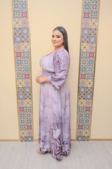 Purple Metallic Maxi Dress