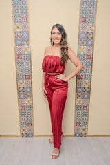 Burgundy Top and Pant Set