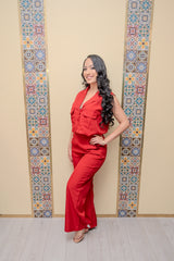 Red Vest and Pant Set