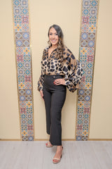 Black Twill Wide Leg Pants