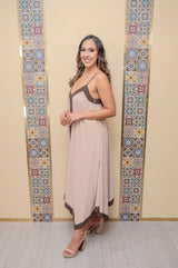 Taupe Contrast Maxi Dress