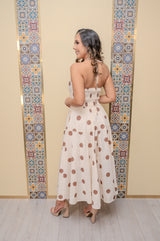Cream Polka Dots Maxi Dress