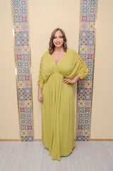 Lime Chiffon Maxi Dress