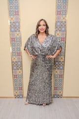 Silver Sequin Maxi Dress