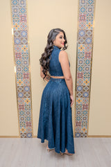 Denim Side Cutout Dress