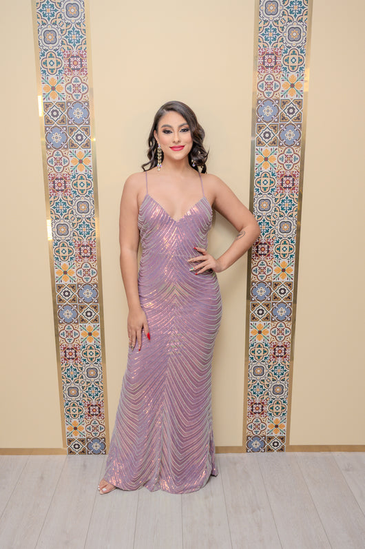 Pink Sequin Maxi Dress