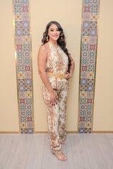 Ivory Printed Top and Pant Set