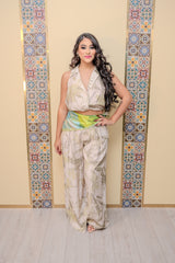 Green Printed Top and Pant Set