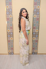 Green Printed Top and Pant Set